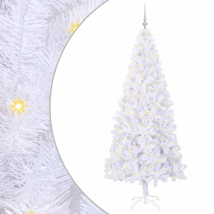 Brad de Crăciun artificial cu 300 LED Alb 210 cm PVC și Oțel - WALTI WALTI