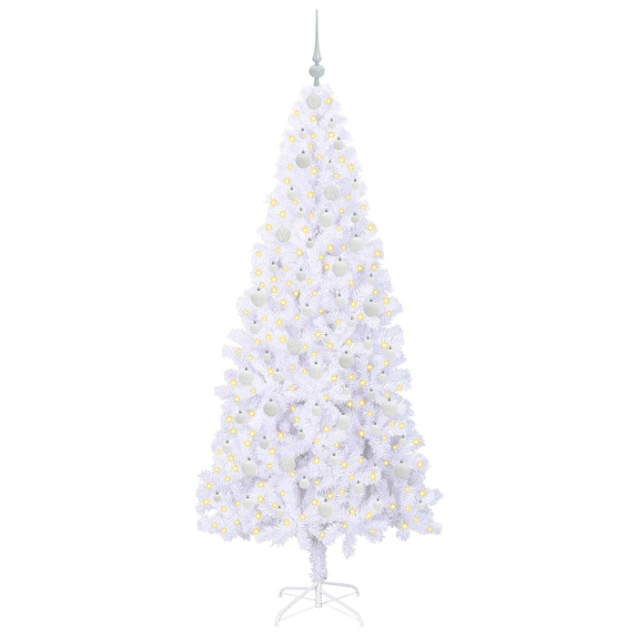Brad de Crăciun artificial cu 300 LED Alb 210 cm PVC și Oțel - WALTI WALTI