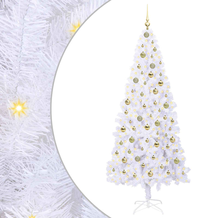 Brad de Crăciun artificial cu 300 LED Alb 210 cm PVC și Oțel - WALTI WALTI
