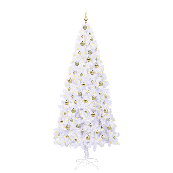 Brad de Crăciun artificial cu 300 LED Alb 210 cm PVC și Oțel - WALTI WALTI