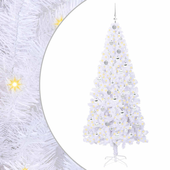 Brad de Crăciun artificial cu 300 LED Alb 210 cm PVC și Oțel - WALTI WALTI