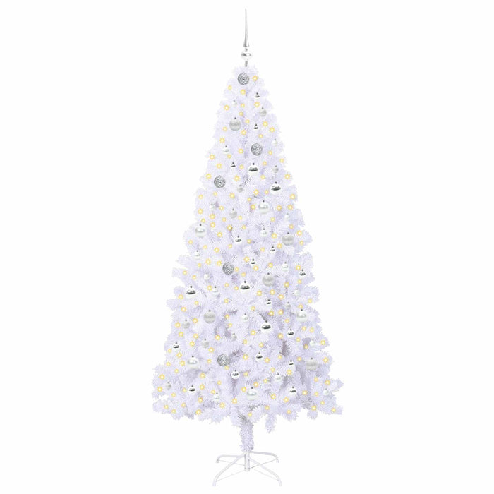 Brad de Crăciun artificial cu 300 LED Alb 210 cm PVC și Oțel - WALTI WALTI