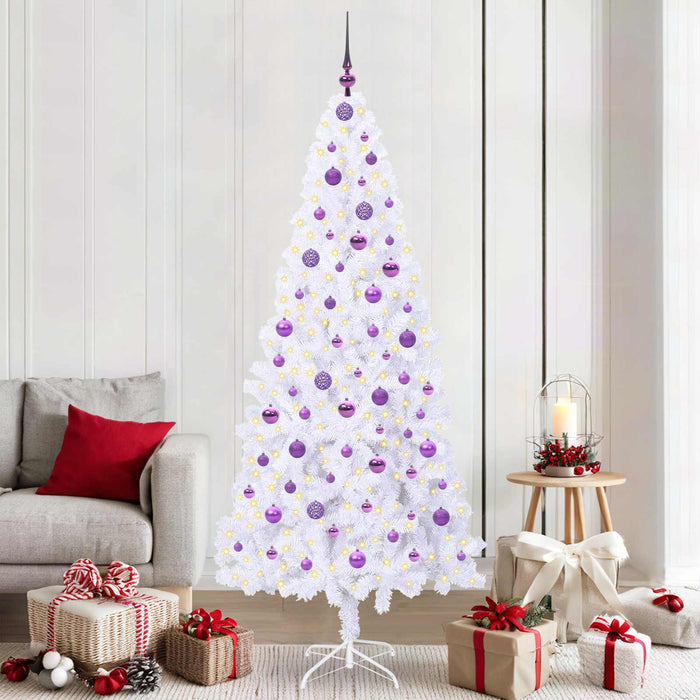 Brad de Crăciun artificial cu 300 LED Alb 210 cm PVC și Oțel - WALTI WALTI