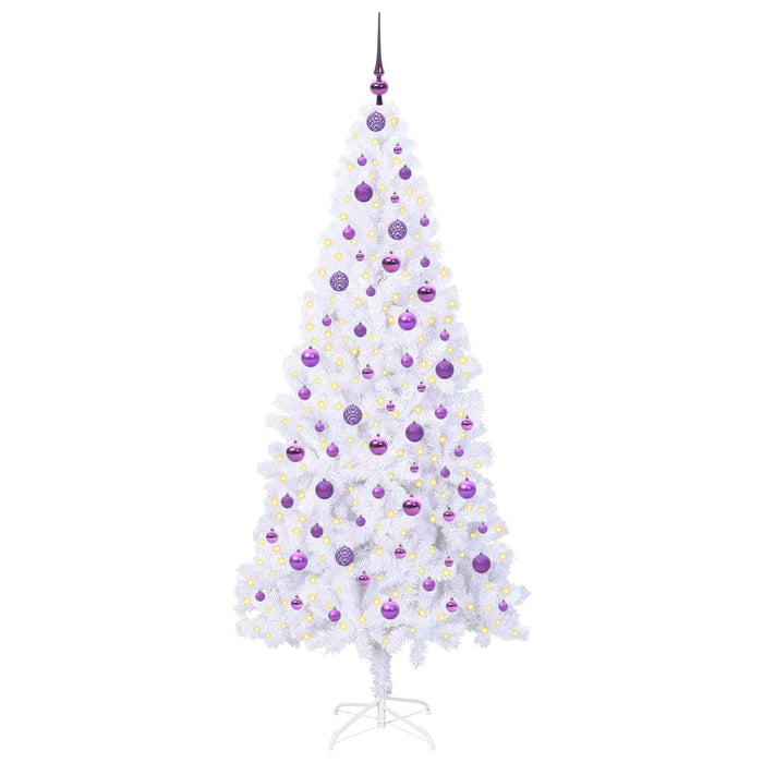 Brad de Crăciun artificial cu 300 LED Alb 210 cm PVC și Oțel - WALTI WALTI