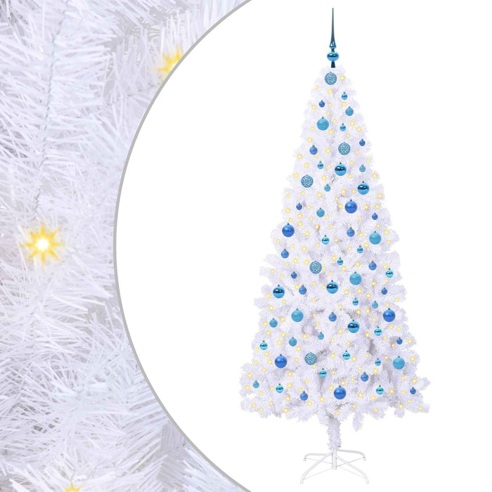 Brad de Crăciun artificial cu 300 LED Alb 210 cm PVC și Oțel - WALTI WALTI