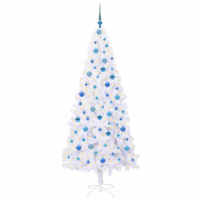 Brad de Crăciun artificial cu 300 LED Alb 210 cm PVC și Oțel - WALTI WALTI