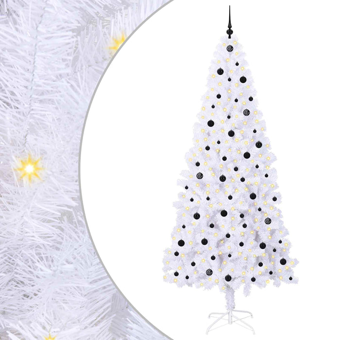 Brad de Crăciun artificial cu 300 LED Alb 240 cm PVC și Oțel - WALTI WALTI