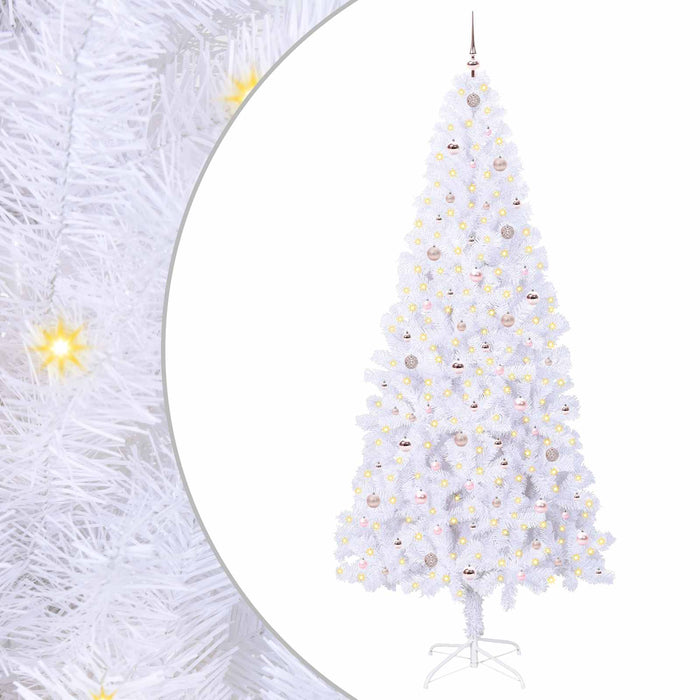 Brad de Crăciun artificial cu 300 LED Alb 240 cm PVC și Oțel - WALTI WALTI