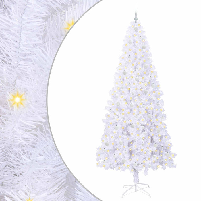 Brad de Crăciun artificial cu 300 LED Alb 240 cm PVC și Oțel - WALTI WALTI