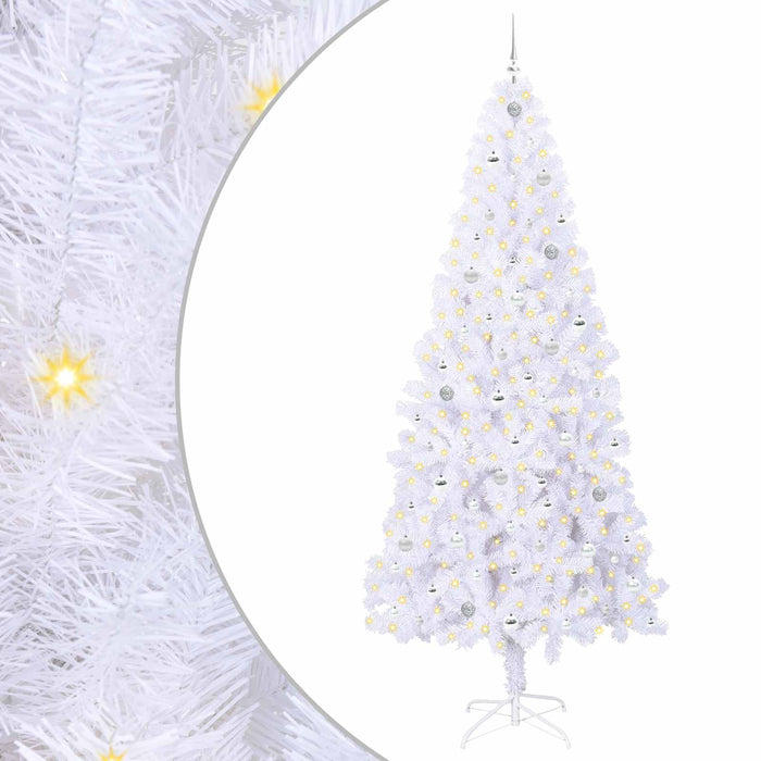 Brad de Crăciun artificial cu 300 LED Alb 240 cm PVC și Oțel - WALTI WALTI