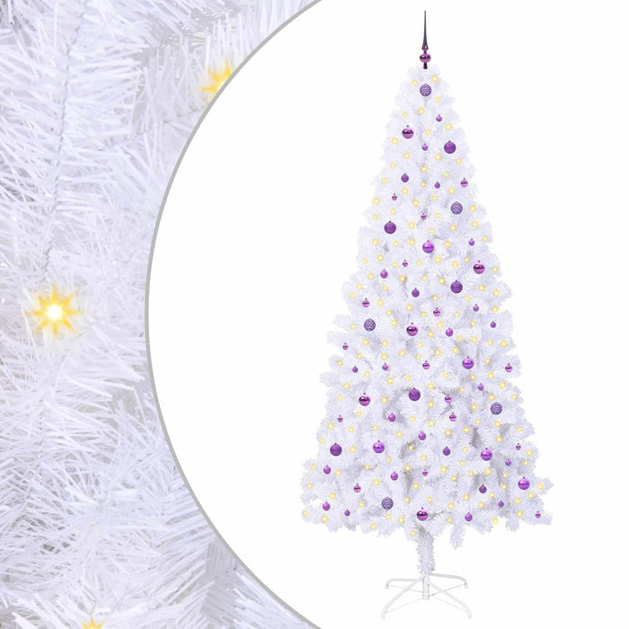 Brad de Crăciun artificial cu 300 LED Alb 240 cm PVC și Oțel - WALTI WALTI
