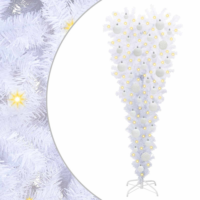 Brad de Crăciun artificial cu 150 LED Alb 120 cm PVC și Oțel WALTI