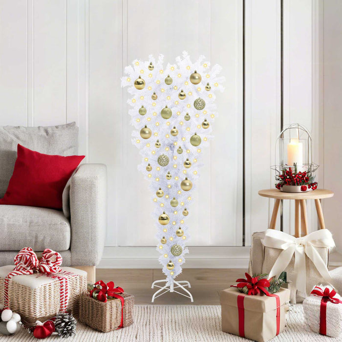 Brad de Crăciun artificial cu 150 LED Alb 120 cm PVC și Oțel WALTI