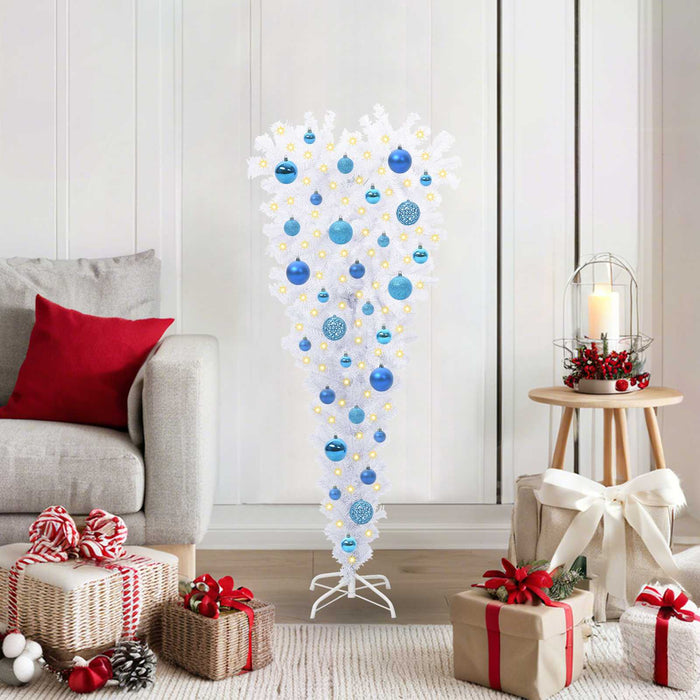 Brad de Crăciun artificial cu 150 LED Alb 120 cm PVC și Oțel WALTI