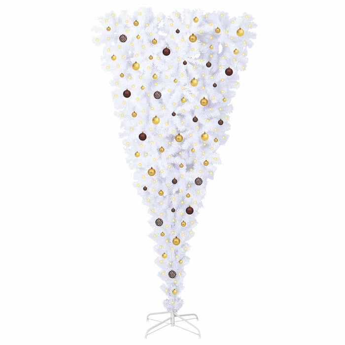 Brad de Crăciun artificial cu 300 LED Alb 240 cm PVC și Oțel WALTI