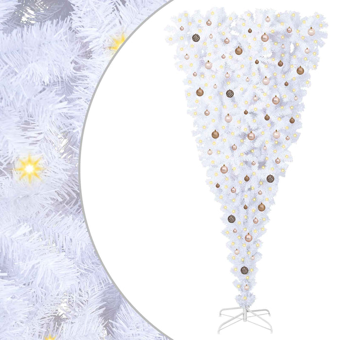 Brad de Crăciun artificial cu 300 LED Alb 240 cm PVC și Oțel WALTI