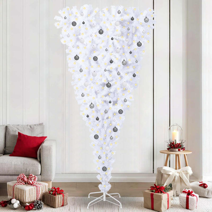 Brad de Crăciun artificial cu 300 LED Alb 240 cm PVC și Oțel WALTI