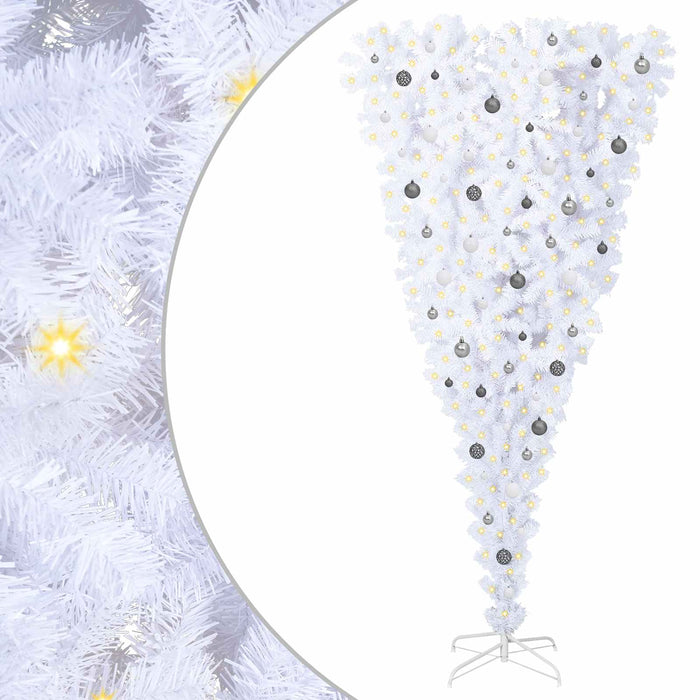 Brad de Crăciun artificial cu 300 LED Alb 240 cm PVC și Oțel WALTI