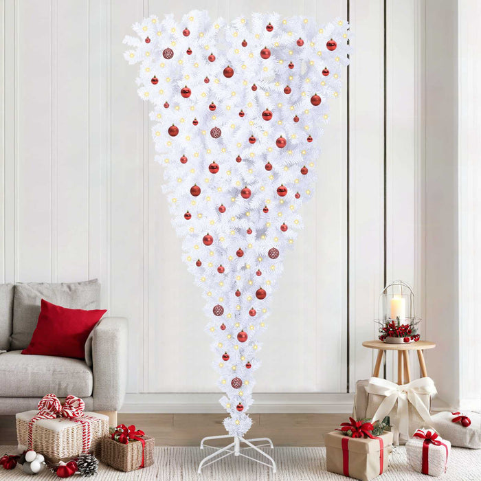Brad de Crăciun artificial cu 300 LED Alb 240 cm PVC și Oțel WALTI