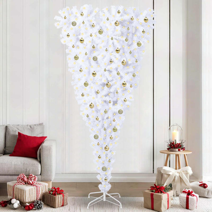 Brad de Crăciun artificial cu 300 LED Alb 240 cm PVC și Oțel WALTI