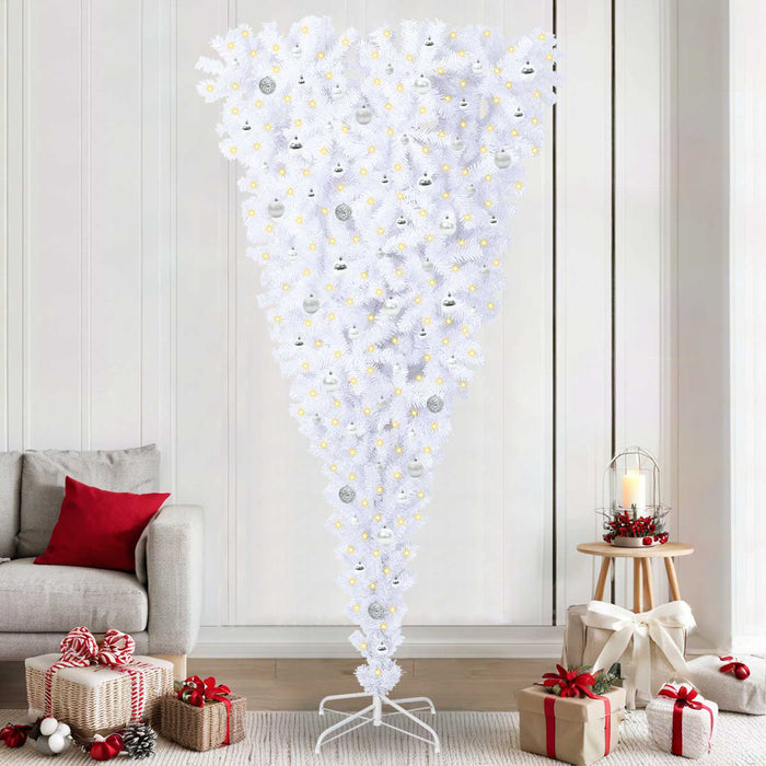 Brad de Crăciun artificial cu 300 LED Alb 240 cm PVC și Oțel WALTI