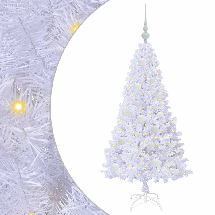 Brad de Crăciun artificial cu 150 LED Alb 120 cm PVC și Oțel - WALTI WALTI