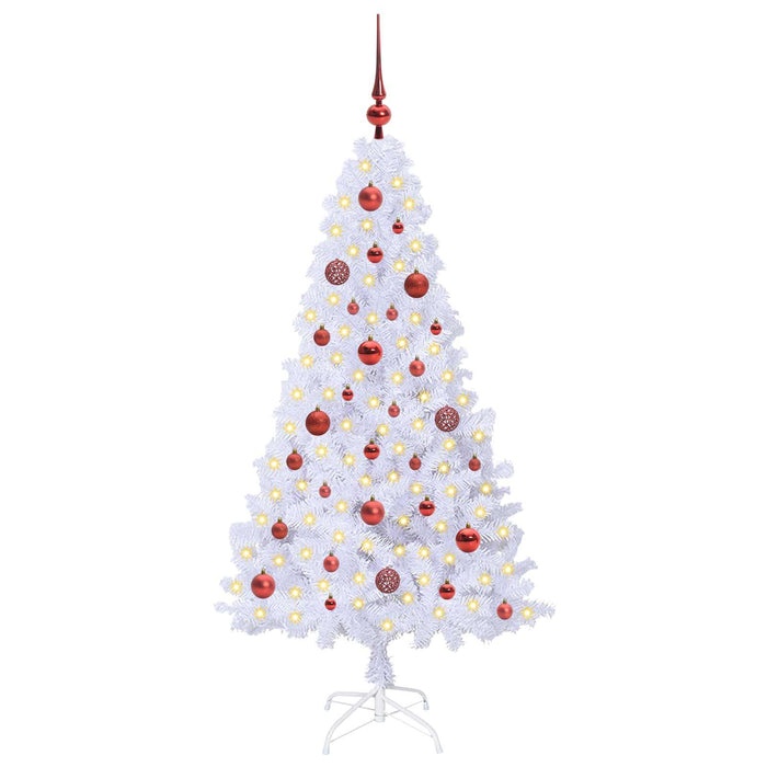 Brad de Crăciun artificial cu 150 LED Alb 150 cm PVC și Oțel - WALTI WALTI