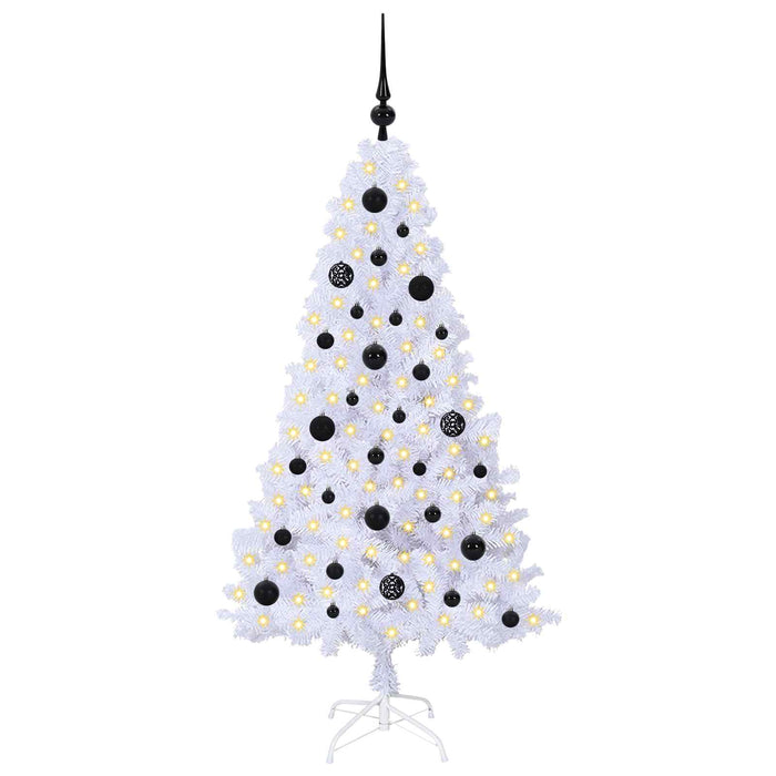 Brad de Crăciun artificial cu 150 LED Alb 150 cm PVC și Oțel - WALTI WALTI