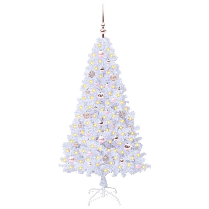 Brad de Crăciun artificial cu 150 LED Alb 150 cm PVC și Oțel - WALTI WALTI