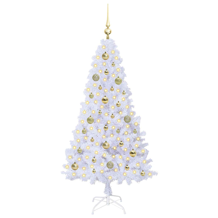 Brad de Crăciun artificial cu 150 LED Alb 150 cm PVC și Oțel - WALTI WALTI