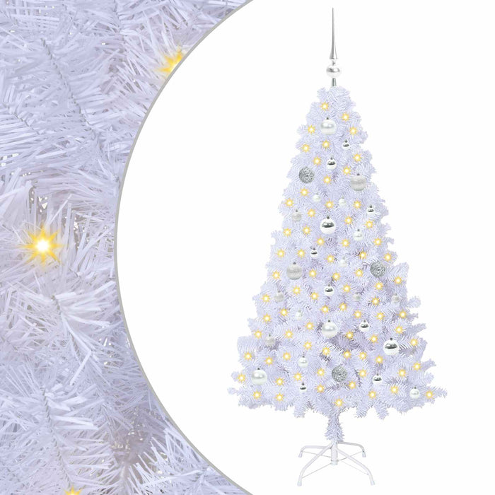 Brad de Crăciun artificial cu 150 LED Alb 150 cm PVC și Oțel - WALTI WALTI