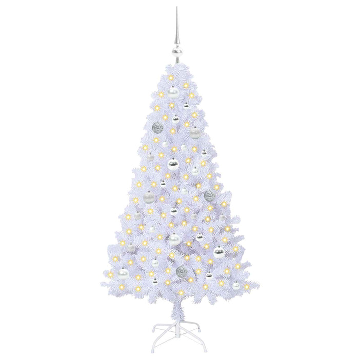 Brad de Crăciun artificial cu 150 LED Alb 150 cm PVC și Oțel - WALTI WALTI