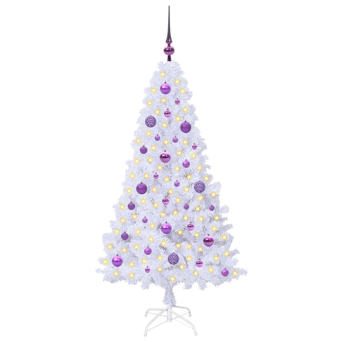 Brad de Crăciun artificial cu 150 LED Alb 150 cm PVC și Oțel - WALTI WALTI