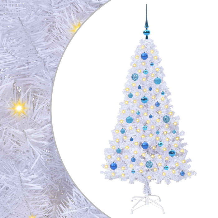 Brad de Crăciun artificial cu 150 LED Alb 150 cm PVC și Oțel - WALTI WALTI