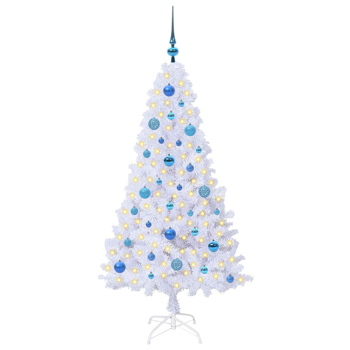 Brad de Crăciun artificial cu 150 LED Alb 150 cm PVC și Oțel - WALTI WALTI