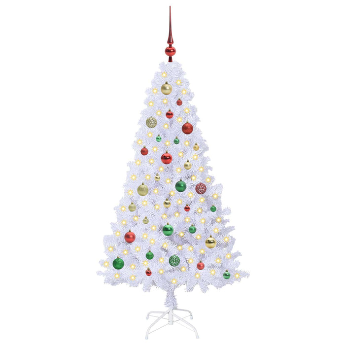 Brad de Crăciun artificial cu 150 LED Alb 150 cm PVC și Oțel - WALTI WALTI