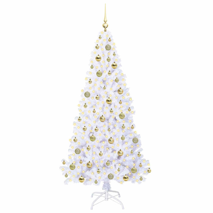 Brad de Crăciun artificial cu 300 LED Alb 180 cm PVC și Oțel WALTI
