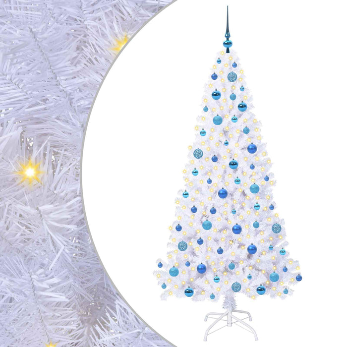 Brad de Crăciun artificial cu 300 LED Alb 180 cm PVC și Oțel - WALTI WALTI