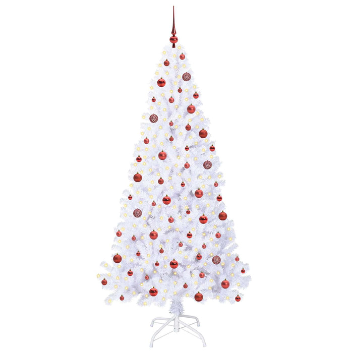 Brad de Crăciun artificial cu 300 LED Alb 210 cm PVC și Oțel - WALTI WALTI