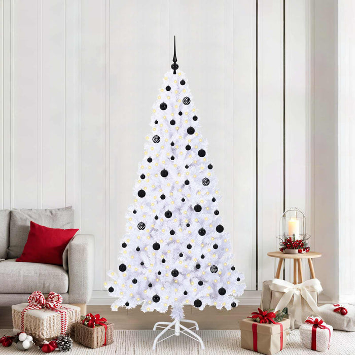 Brad de Crăciun artificial cu 300 LED Alb 210 cm PVC și Oțel - WALTI WALTI