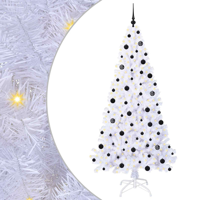 Brad de Crăciun artificial cu 300 LED Alb 210 cm PVC și Oțel - WALTI WALTI