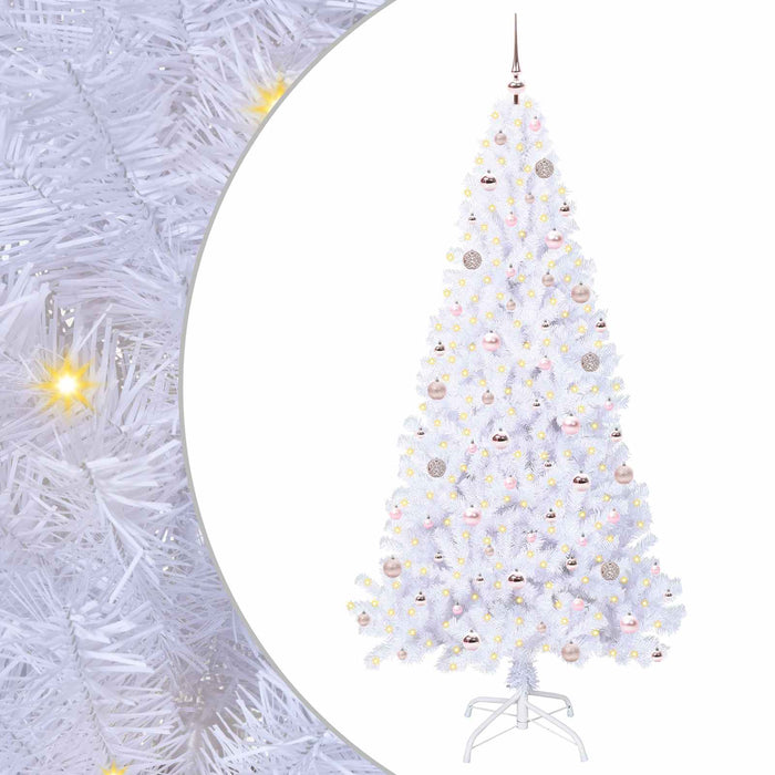 Brad de Crăciun artificial cu 300 LED Alb 210 cm PVC și Oțel - WALTI WALTI