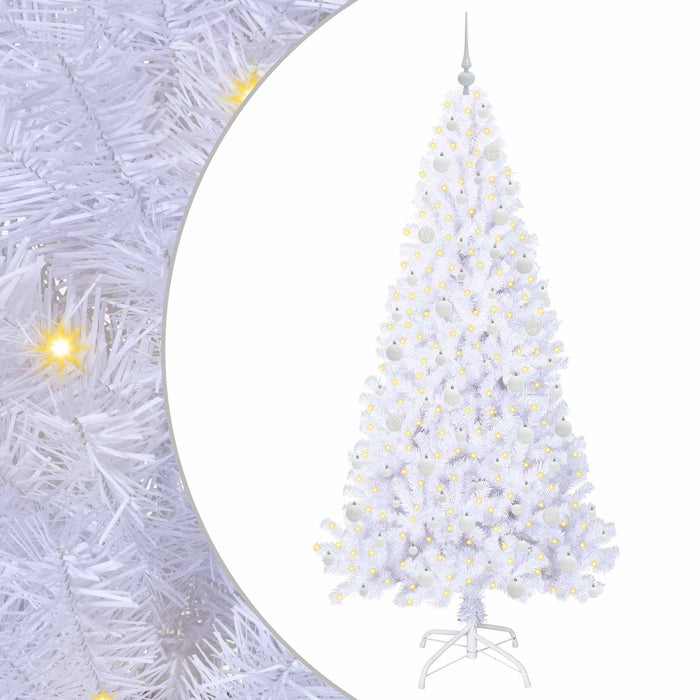 Brad de Crăciun artificial cu 300 LED Alb 210 cm PVC și Oțel - WALTI WALTI