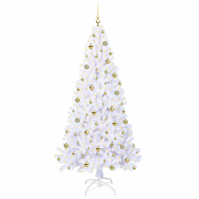 Brad de Crăciun artificial cu 300 LED Alb 210 cm PVC și Oțel - WALTI WALTI