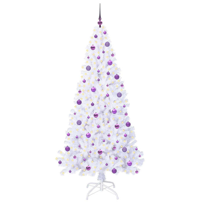 Brad de Crăciun artificial cu 300 LED Alb 210 cm PVC și Oțel - WALTI WALTI