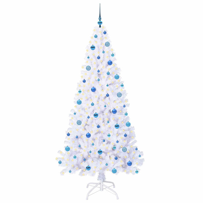 Brad de Crăciun artificial cu 300 LED Alb 210 cm PVC și Oțel - WALTI WALTI