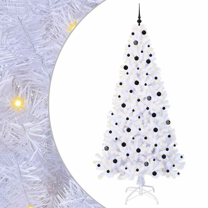 Brad de Crăciun artificial cu 300 LED Alb 240 cm PVC și Oțel WALTI