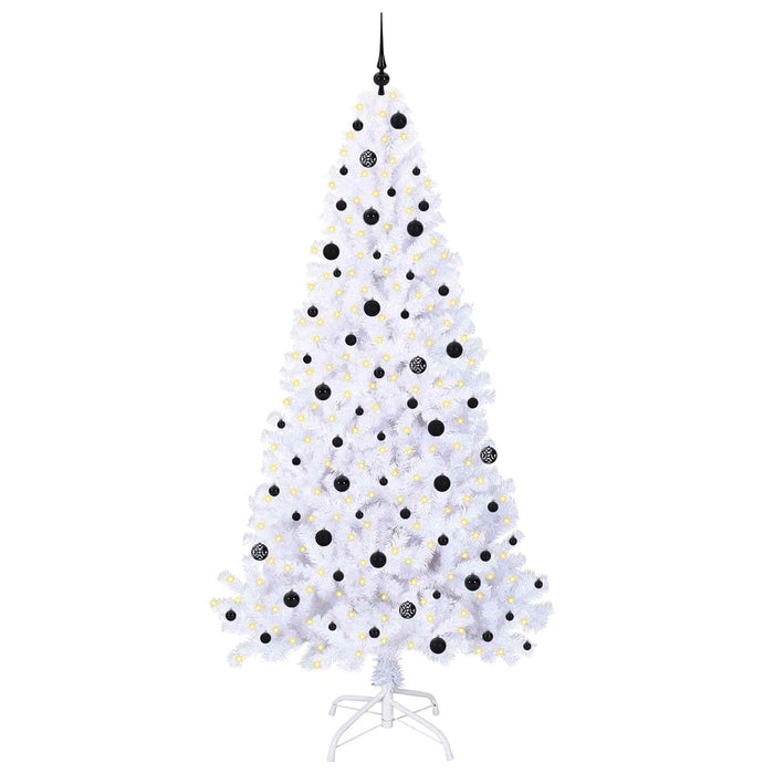 Brad de Crăciun artificial cu 300 LED Alb 240 cm PVC și Oțel WALTI