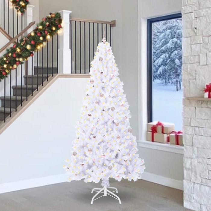 Brad de Crăciun artificial cu 300 LED Alb 240 cm PVC și Oțel WALTI