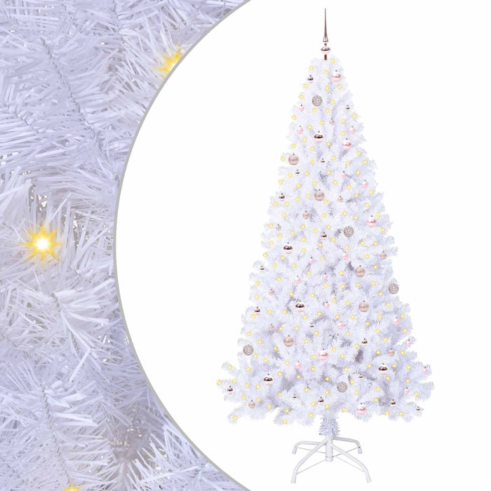 Brad de Crăciun artificial cu 300 LED Alb 240 cm PVC și Oțel WALTI